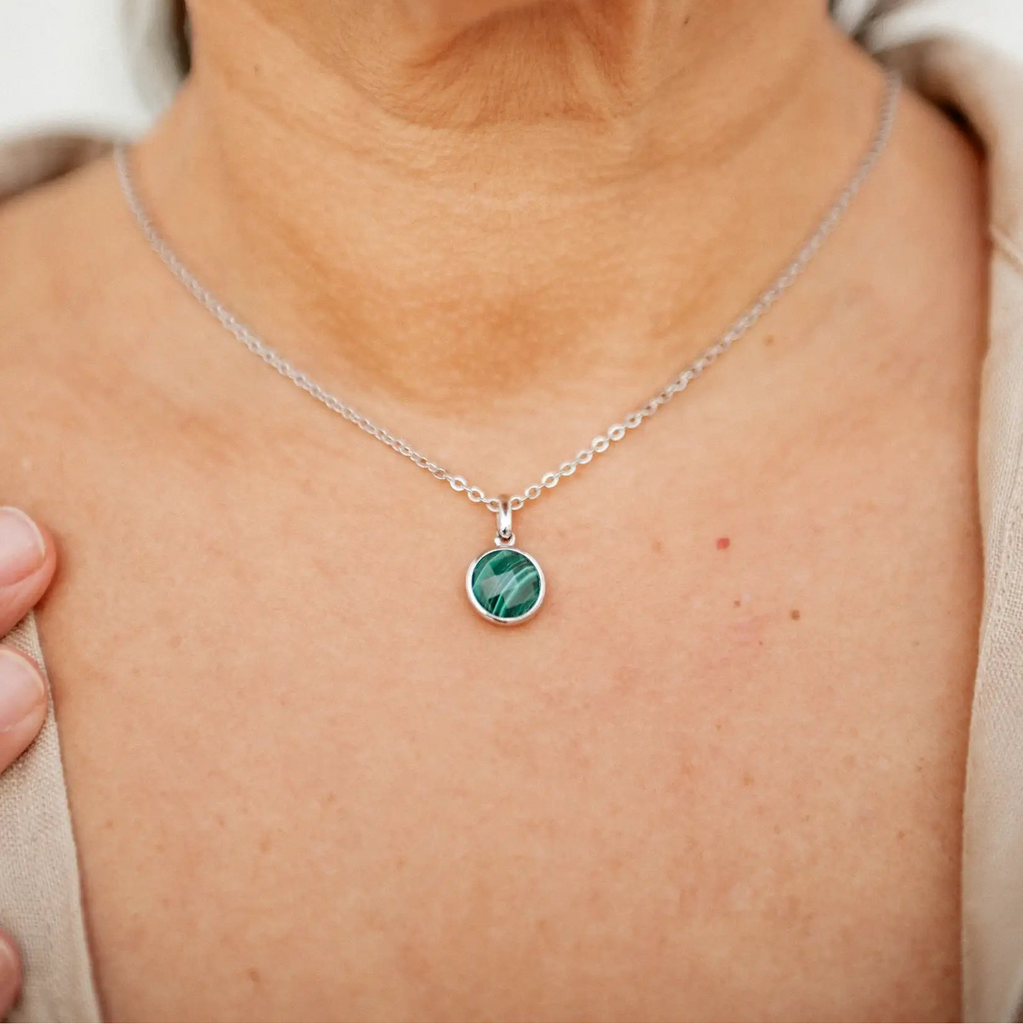 Malachite Pendant - Sterling Silver