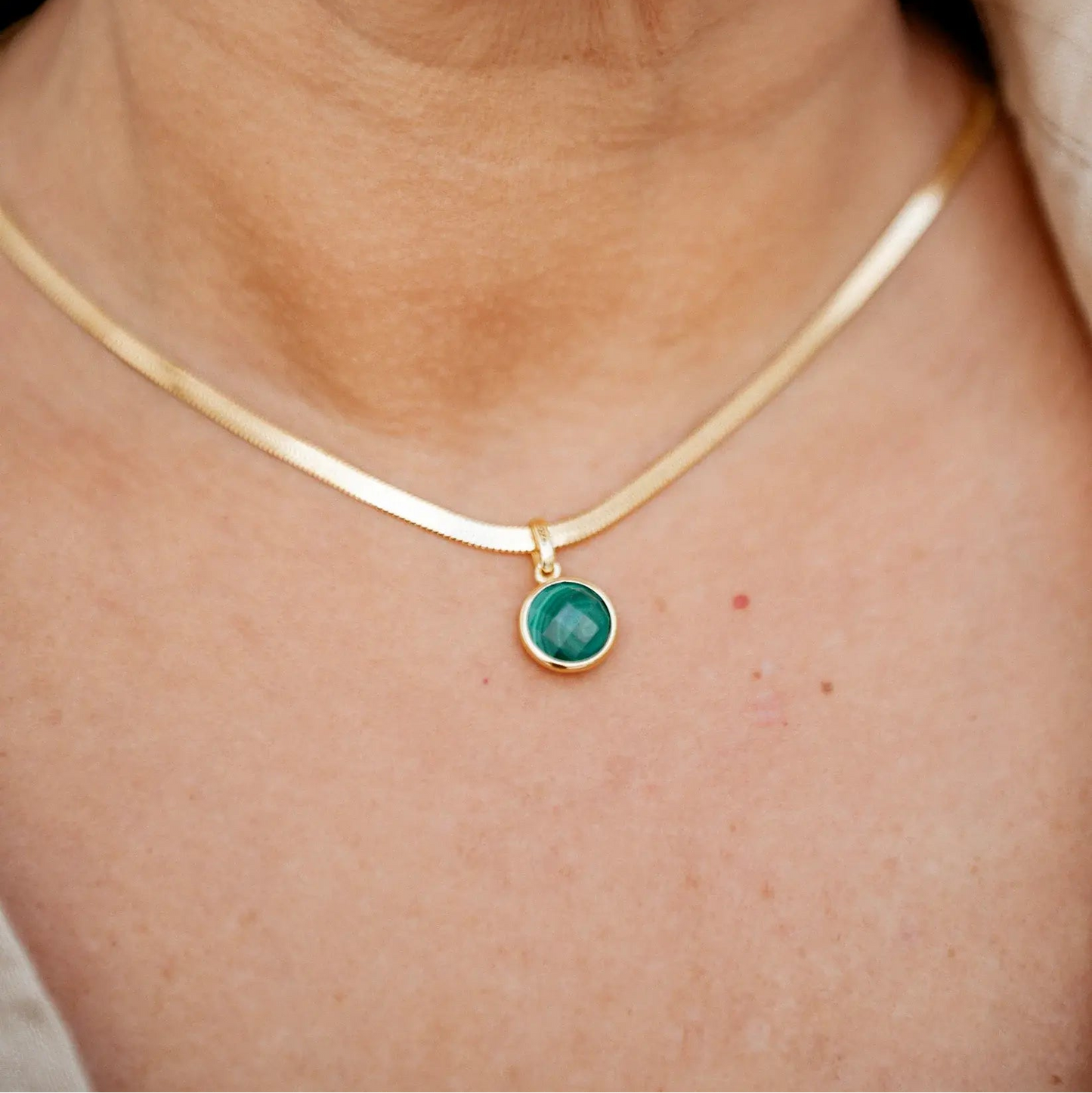 Malachite Pendant - Sterling Silver