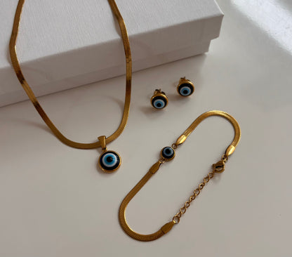 MEGA DEAL:Evil Eye bracelet + necklace + stud-earrings + FREE SHIPPING