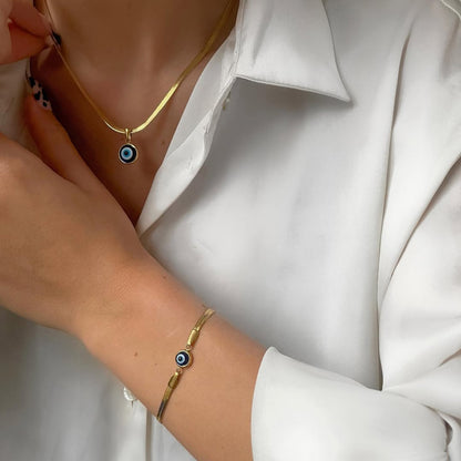 Beschermende Boze Oog Armband – Elegant, Waterbestendig & Krachtgevend
