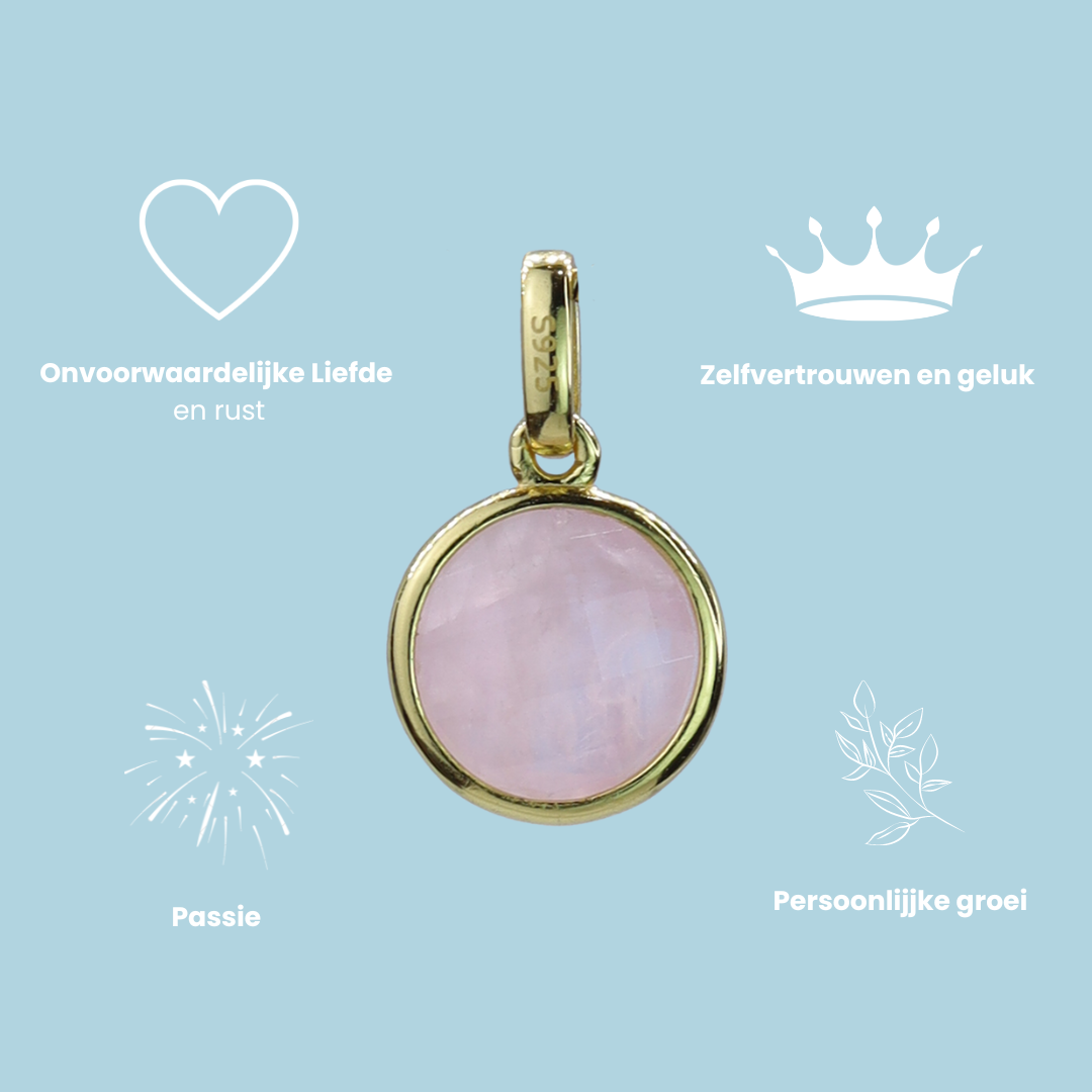 Rose Quartz Pendant - Sterling Silver