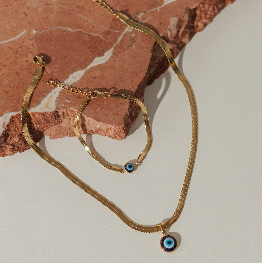 DEAL: Boze Oog Armband + Ketting + Gratis Verzending